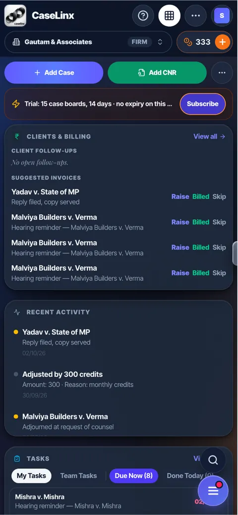 CaseLinx on a phone